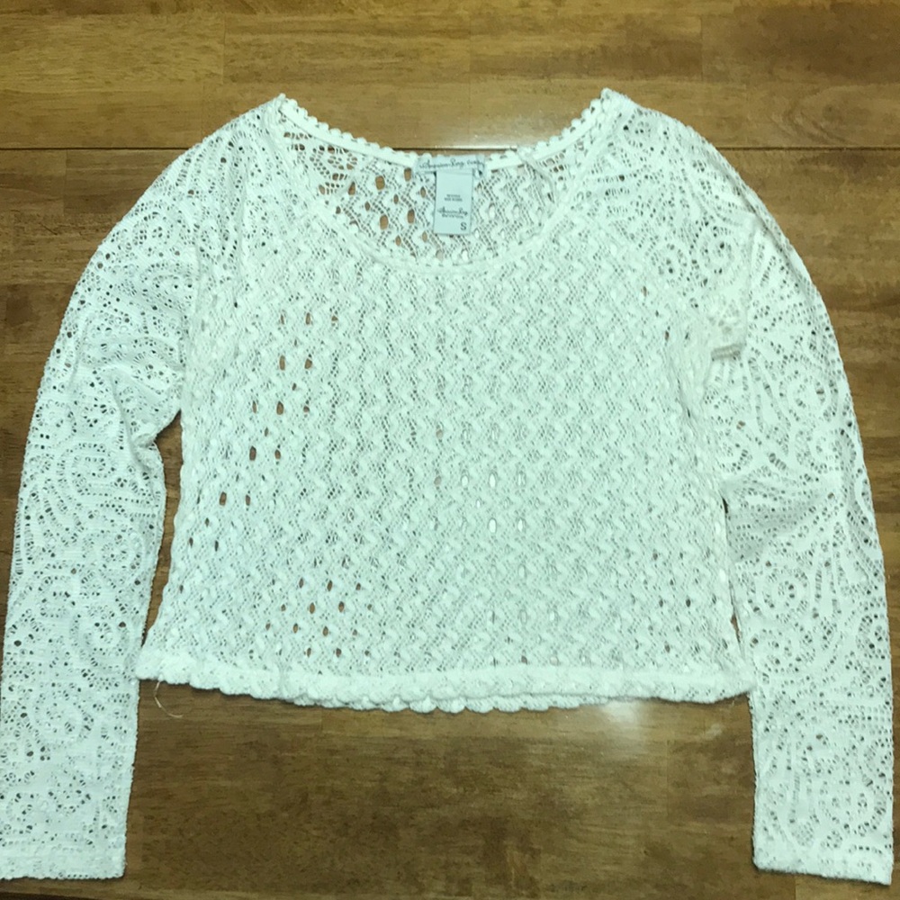 Ivory lace knit sweater
